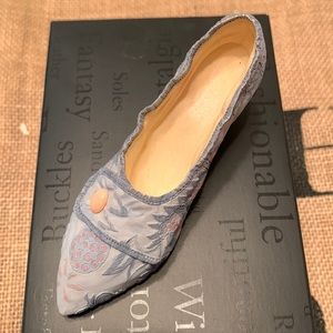 Collectible Just the Right Lavish Tapestry Shoe by Raine.  Circa 1760.